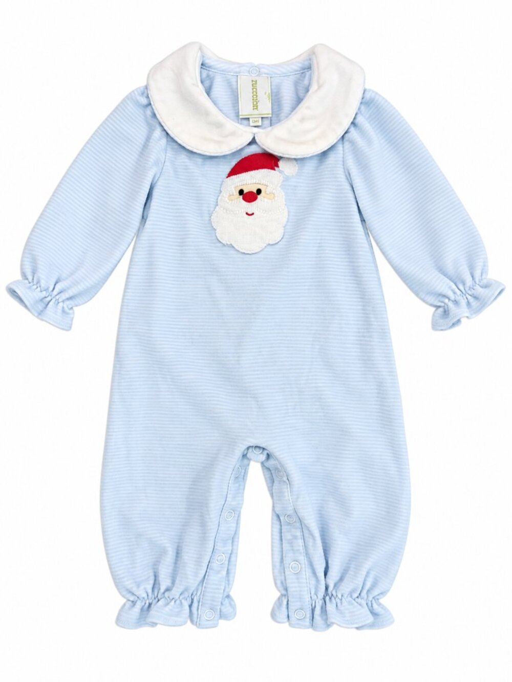 Zucchini Kids Blue & White Santa Romper 12M